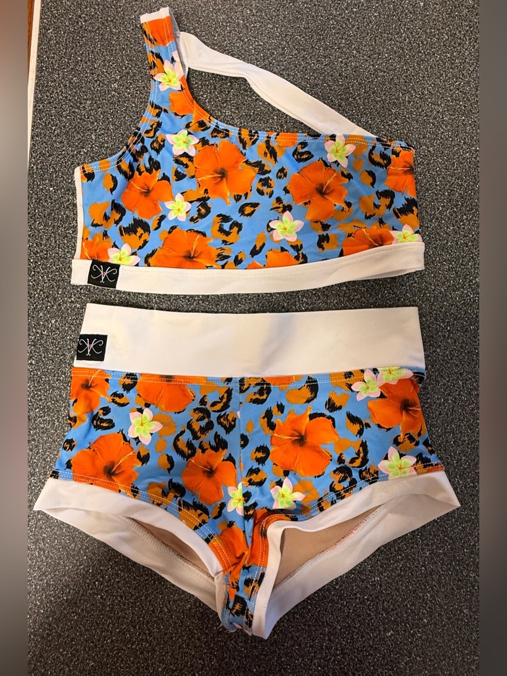 Kandi Kouture Dance Floral-Print  Set Blue & Orange Size Teen X-Small (0/2)